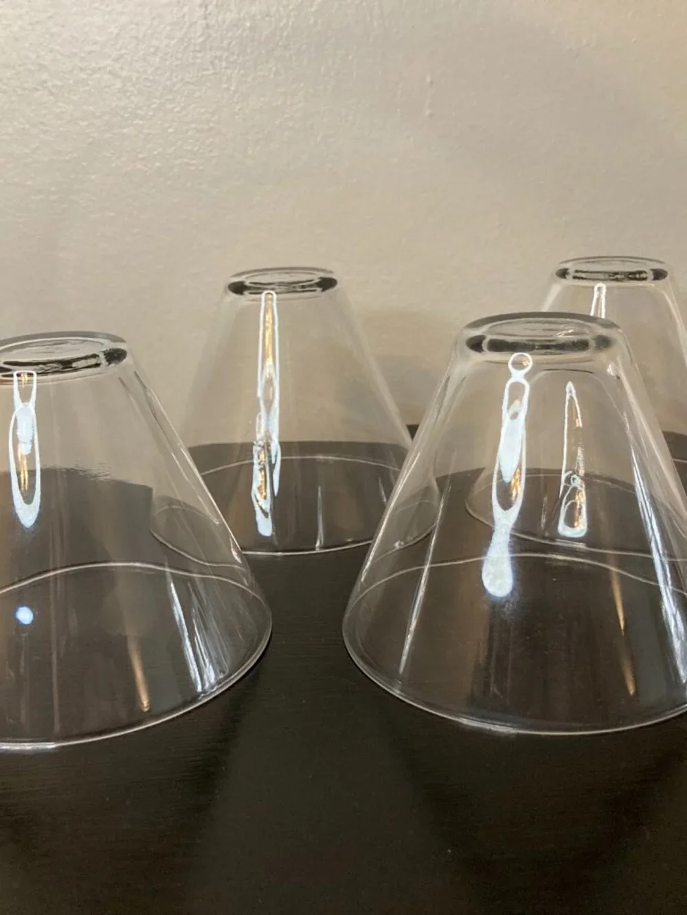 Set of 4 Vintage Libbey Stemless Martini Glasses - Clear Glass MCM Collectable